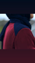 Load image into Gallery viewer, Annah Navy and Burgundy Layered Abaya
