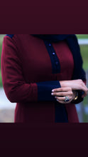 Load image into Gallery viewer, Annah Navy and Burgundy Layered Abaya
