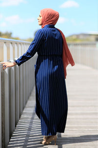 ANSA Blue Striped Dress