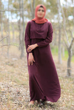 Load image into Gallery viewer, ANSA Burgundy Two Tier Dress
