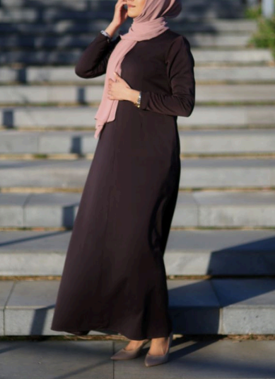 Brown Center Seam Abaya